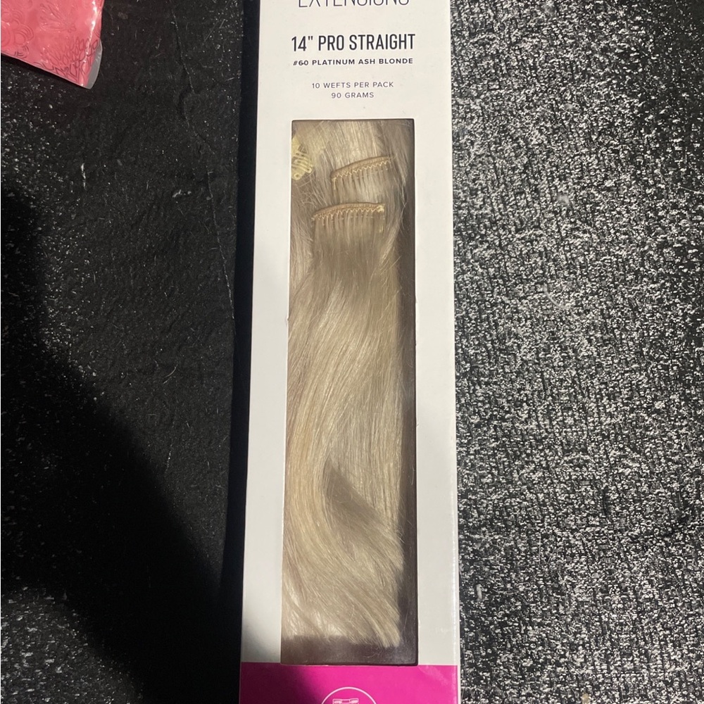 14" Pro Straight Platinum Ash Blonde Hair Extensions - Extensions (Unbranded)